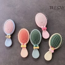 트루러비 린드 휴대용 헤어브러쉬 마사지 쿠션 미용 두피마사지 정전기방지 캐릭터 머리빗, 퍼플
