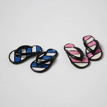 비치 샌들 2color 미니어처 슬리퍼 아쿠아슈즈 납골당꾸미기 미니어처 장식 쪼리샌들, 1. 핑크