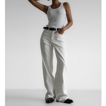 페이퍼문 하이라이즈 와이드 레그 화이트 데님 진 1color 23SS