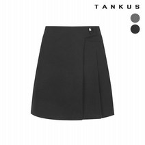 탱커스 여성 빅버튼 언발 주름 미니 스커트