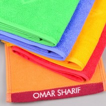 OMAR SHARIF 오마샤리프 스포츠타올 30수 수건 90g 면100% 등산타올 땀수건, 1개, 노랑
