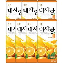 키워도 회의 미팅 회사 탕비실 사무실 간식 내사랑 드링크 오렌지 185mL 팩 24개 185ml, 7세트