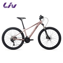 자이언트 자전거 Liv Tempt 2 Tempt 2 학생용 알루미늄 합금 30단 서스펜션 유압 디스크 브레이크 산악 자전거, 30 속도, 완전 소멸된 금가루 27.5″×16″M 권장 높이, 27.5인치