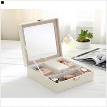 2단구조보관함 튼튼내구성 간이금고기능 실내인테리어 악세사리수납장 악세사리수납함, 블랙