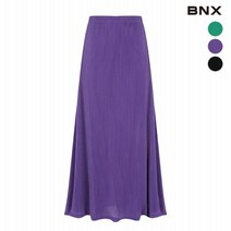 BNX 여성 비비드 컬러 골지 플레어 스커트