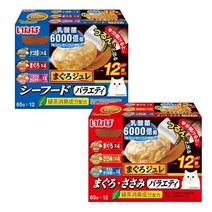 [리뉴얼] nanaharu 이나바 마구로쥬레 유산균 버라이어티 65g x 12입, 유산균 참치&닭가슴살 버라이어티