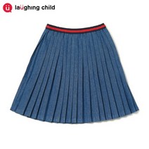 [래핑차일드] (아동) 데님 플리츠 스커트_87C1643150BL