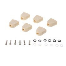 튜닝기 기타 바이올린 조율기 튜너 악기 우쿨렐레e56d 6pcs 사다리꼴 플라스틱 튜닝 페그 기계 헤드 교체 버튼, 하얀