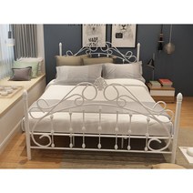 북유럽 철제 호텔침대프레임 공주풍 럭셔리 더블 침대프레임, 블랙