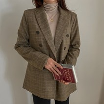 여성용 클래식 글랜체크 자켓