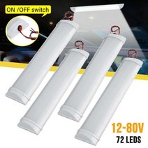 1/2/4Pcs 자동차 인테리어 라이트 스트립 바 LED 램프 트럭/오프 스위치 밴 트럭 캠퍼 캐러밴 캠핑 보트 주방, 4PC