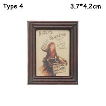 빈티지 112 미니어처 액자 사진 유화 장난감 인형 액세서리 집 장식 벽화 그림 Miniaturas Casa, 02 Type 4