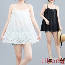 지홍 여름 레이스 끈나시 민소매