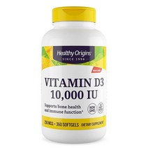 헬시 오리진 비타민 D3 10000 IU 360 소프트젤, 360 Count (Pack of 1)