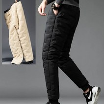 남자 패딩바지 융털 기모 남성 겨울 방한 팬츠 낚시 골프 작업복 밴딩 배달 라이더 두꺼운 바지