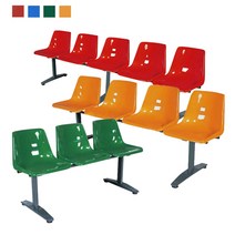 이동형-연결 장의자-높은등받이 3인/4인/5인 벤치형 휴개실 야외, 3인용, 빨강