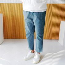 남자 9부 세미와이드 테이퍼드 면 스판 다트 밴딩 팬츠