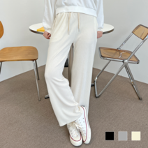 디작소 여성 크리미 플리츠 포켓 와이드 팬츠 바지