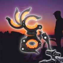 자전거 후레쉬 거치대 360도 회전 고정형, 레드화이트