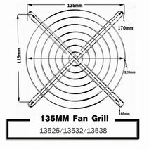 휀 냉각 팬 가드 금속 컴퓨터 커버 30mm 40mm 50mm 60mm 70mm 80mm 90mm 120mm 135mm 140mm 170mm 2 개, 24.2Pcs 135mm - 3 in 1 Filters