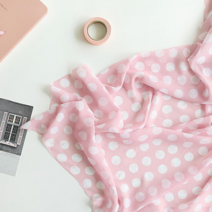 [대폭]쉬폰053-스탬프도트(핑크) 여름원단 커튼원단 패브릭 퀼트천