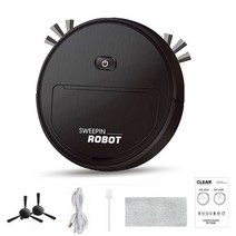 산업용샤오미- 무선 스마트 로봇 진공 3 인 1 청소기 다기능 조용한 가습 가정용, [04] Black02, 04 Black02