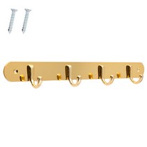 벽옷걸이 벽면 후크 판옷걸이 모음 피스고정형, 골드 4구