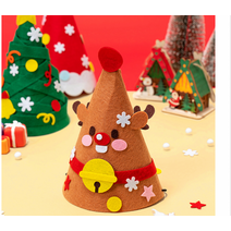 크리스마스 펠트 고깔모자 만들기 1개 DIY 취미 키트 재료, 트리