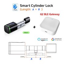 도어락 키없는 자물쇠 Raykube s1 tuya ble tt 잠금 스마트 전자 도어 잠금 diy 실린더 코어 지문 앱 키 ic 카드 홈 호텔 잠금 해제, tt lock-b 게이트웨이, a30 b30