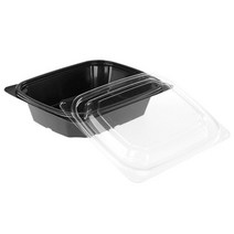 팜스용기 일회용 도시락용기 DS-204 블랙, 100개입, 4개