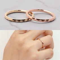 오노마 오노마 ONM 14K 로즈골드 골드 할로우 다이아 컷팅 금 반지 15호 (9594783)