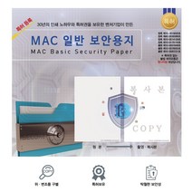 MAC보안용지 복사방해용지 white A4 200매 성적서용지, 150g