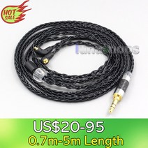LN006591 3.5mm 2.5mm XLR 4.4mm 8 코어 실버 도금 OCC 이어폰 케이블 에티모틱 ER4SR ER4XR ER3XR ER3SE ER2XR ER2SE 용, [01] 3.5mm 3 pole, [06] 3m