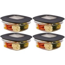 Rubbermaid Premier 식품 보관 용기 1.25컵 그레이 (4팩), 한개옵션0