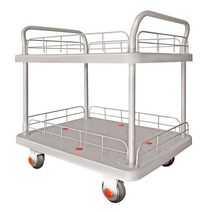 핸드카 2단 선반 운반 카트 업소용 이동식 현장 구루마, 300kg 핸드카(더블핸들) 90x60cm