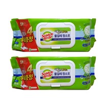 3M 스카치브라이트 물걸레 청소포 더블액션 플러스 대형 리필 20 + 4매, 2개