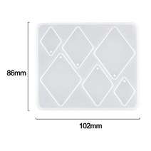 견고한 귀걸이 펜던트 에폭시 실리콘 몰드 기하학 마름모 삼각형 목걸이 열쇠 고리 수지 쥬얼리 액세서리, 07 07
