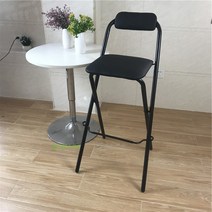 원목 접이식 홈바의자 아일랜드식탁 의자 높은의자 폴딩 체어 우드 스툴 낚시용 캠핑용 카페의자 간이의자 휴대용 의자 철제 원목 체어, 정사각형 앉은키 높이75cm/ 올 블랙(방석커버)
