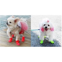 강아지 장화 레인부츠 야외 산책 신발 말티푸 댕댕이, 옐로우