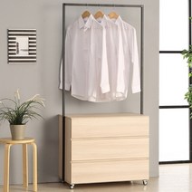 이동식행거 서랍식행거 스탠딩옷걸이 3단 800, 애쉬