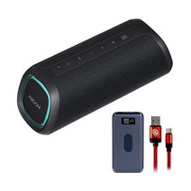 LG XBOOM Go XG7QBK 휴대용 블루투스 스피커 Deco Gear 8000mAh Power Bank 디지털 디스플레이 무선 충전 및 Deco Essentials 6FT