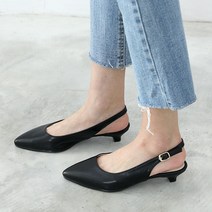 포브 여성 스틸레토 쿠션 로우힐 슬링백플랫 타샤 4cm
