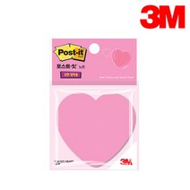 포스트잇 강한점착용 다이컷 노트 76 x 76 mm, 하트, 2개