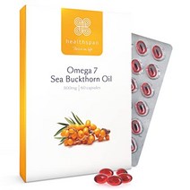 healthspan 오메가 7 바다 갈매나무속 오일 500mg | 60 캡슐 | 오메가-7 함량이 높고 오메가-9 지방산이 풍부한 | 추가 비타민 | 여성 건강 | 카로티노이드와