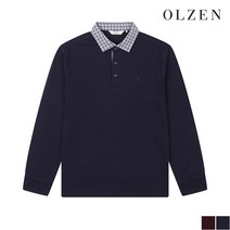 올젠 올젠 체크 카라 포인트 티셔츠 (ZOA4TT1303)