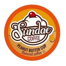 Sundae 아이스크림 맛 커피 포드 2.0 큐리그 K컵 브루어와 호환 (버터 피칸) 48개, 07 땅콩 버터 컵
