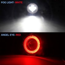 코번트 투피스 세트 LED 천사 눈 안개 빛 어셈블리 30W차량안개 낮 실행 램프 DRL 12V 르노 Clio 2/II 해치백 밴 1998-2004, [03] White and Red