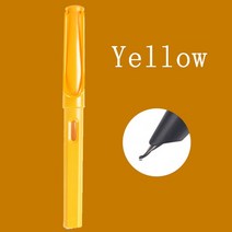 만년필 싸인 서명 볼펜 캘리그라피 세트 자세 교정 다색 교체 가능한 잉크 0.7/1.0mm 학교 곡선 팁 펜 사무실 필기 용품 문구, [03] yellow(0.7mm)