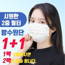 착한마스크 여름용 2중필터 마스크 화이트 1팩(50매) 방수원단사용 숨쉬기 편한, 2팩, 50매입