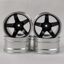 18인치 휠 자동차 6/9/12mm 오프셋 4pcs CNC 가공 알루미늄 휠 림 1/10 스케일 RC 자동차 온로드 드리프트, 02 4pcs 9mm offset